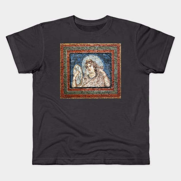 Roman Empress with mirror Kids T-Shirt by Mosaicblues